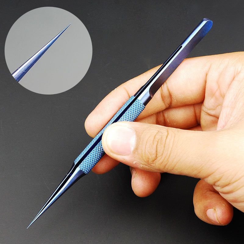 0.15mm Titanium Alloy Fingerprint Jump Wire Tweezer for Mobile Phone Mainboard Maintenance - Straight Tip - UNIQKART