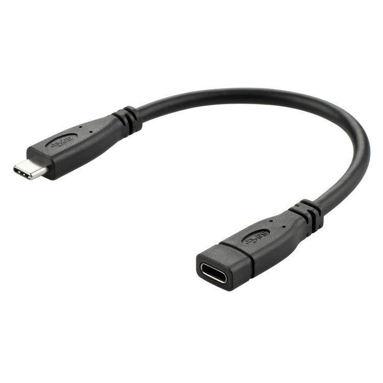 0.2m 16 Cores 10 Gbps High-Speed USB 3.1 Gen 2 Male to Female USB-C Extension Cable Type-C Data Sync Charging Cable for Computers - Black - UNIQKART