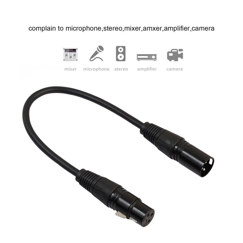 0.3M Balanced XLR Cable Microphone Cable Male to Female Audio Cable BK2019 - UNIQKART