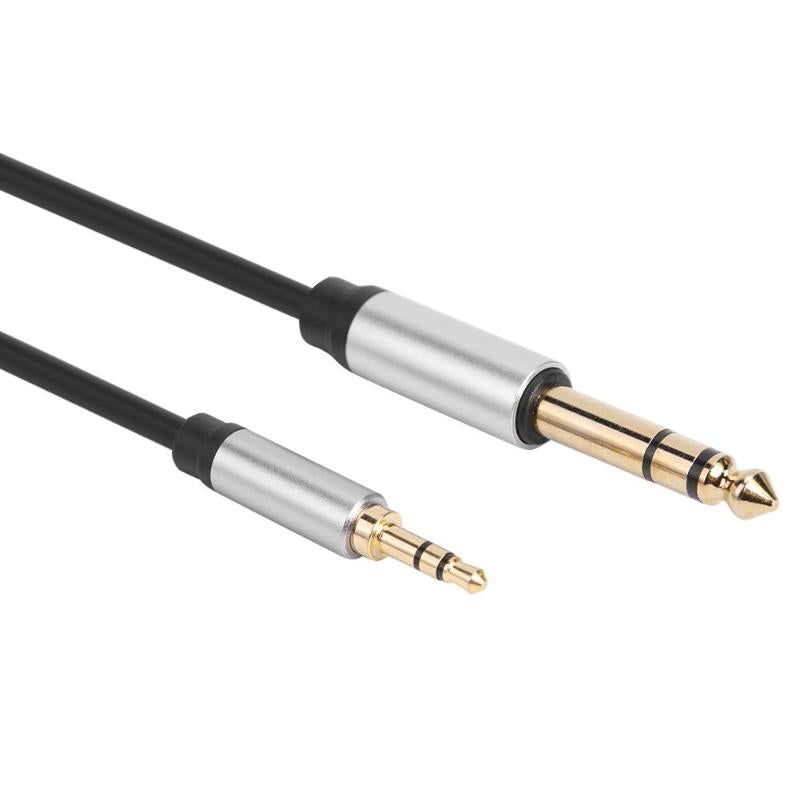 0.3m Conversion Cord 3.5mm Male to 6.35mm Male TRS Jack Aux Adapter Cable for Mixer Amplifier - UNIQKART