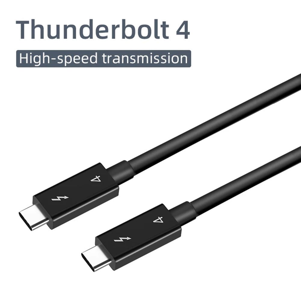 0.3m Thunderbolt 4 100W Fast Charging Cable Thunderbolt 4 Male to Male 40Gbps Data Transfer Cord for Thunderbolt 4 Docking Station - Black - UNIQKART