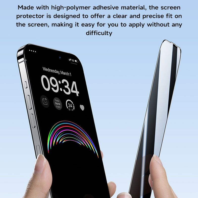 0.3mm Thin Anti-spy Screen Film for iPhone 15 High Aluminum-silicon Glass Screen Protector - UNIQKART