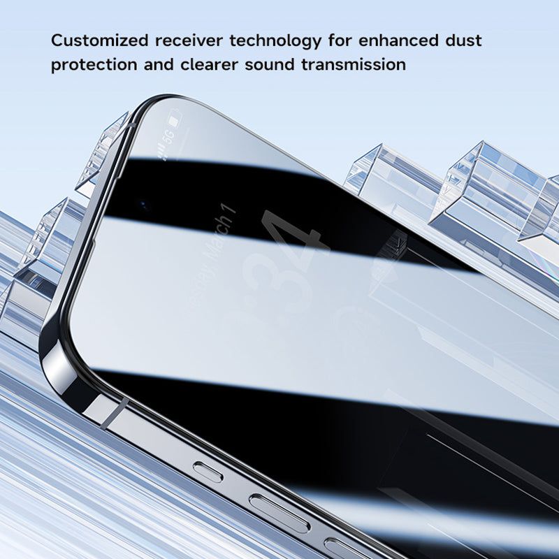 0.3mm Thin Screen Protector for iPhone 15 Plus Anti-spy High Aluminum-silicon Glass Screen Film - UNIQKART