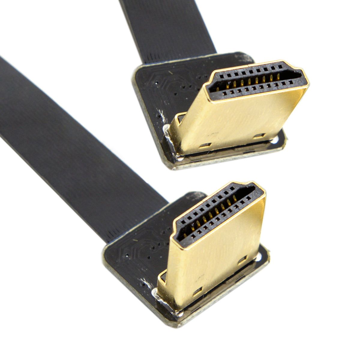 0.5M Dual 90 Degree Down Angled HDMI Type A Male to Male HDTV FPC Flat Cable Cord for FPV HDTV Multicopter Aerial Photography - UNIQKART