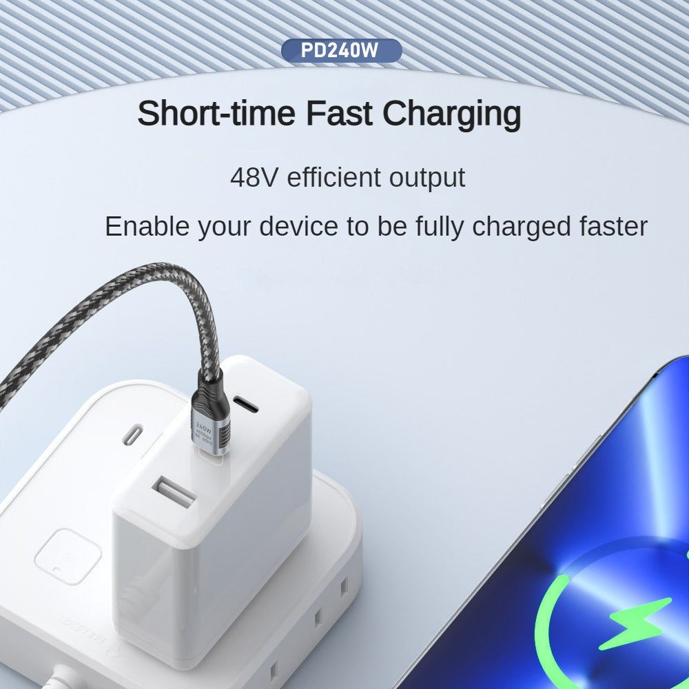 0.5m 40Gbps 8K 60Hz PD 240W Fast Charging Data Cable USB4 Thunderbolt 3.0 Type-C Male to Male Cord - UNIQKART
