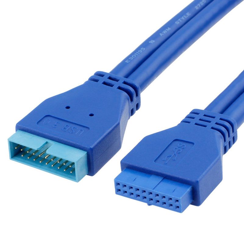 0.5m Male to Female USB 3.0 Motherboard 20 Pin Header Extension Adapter Cable - UNIQKART