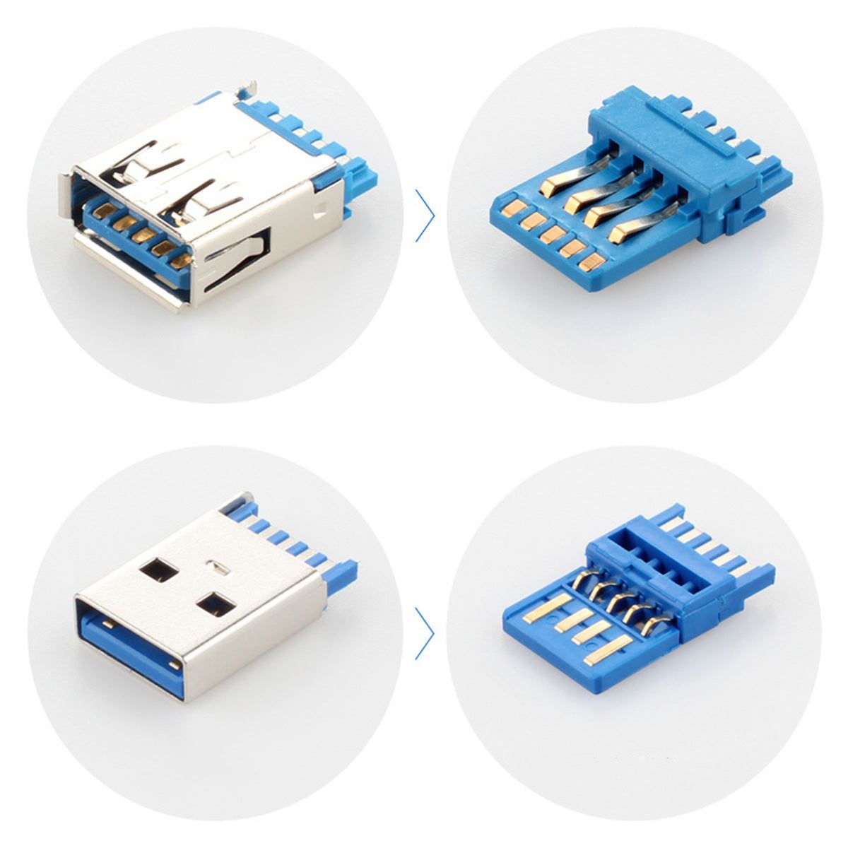 0.6m 5Gbps Panel Mount USB 3.0 Male to Female Extension Cable Shielded with Double Screws - UNIQKART