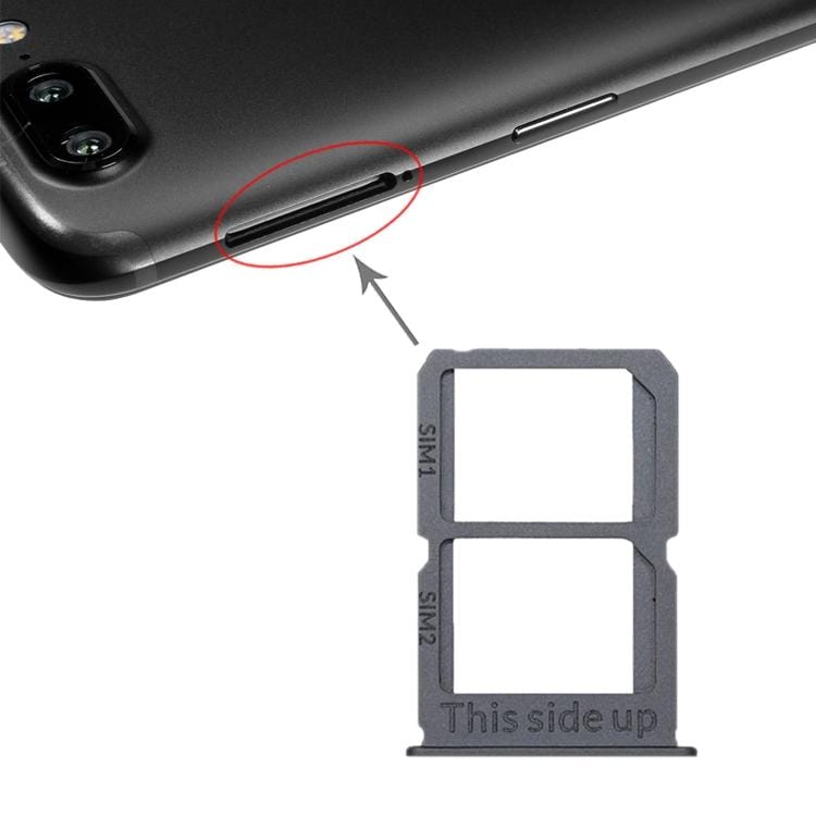 Black SIM Card Tray + SIM Card Tray for OnePlus 5T A5010 (Grey)