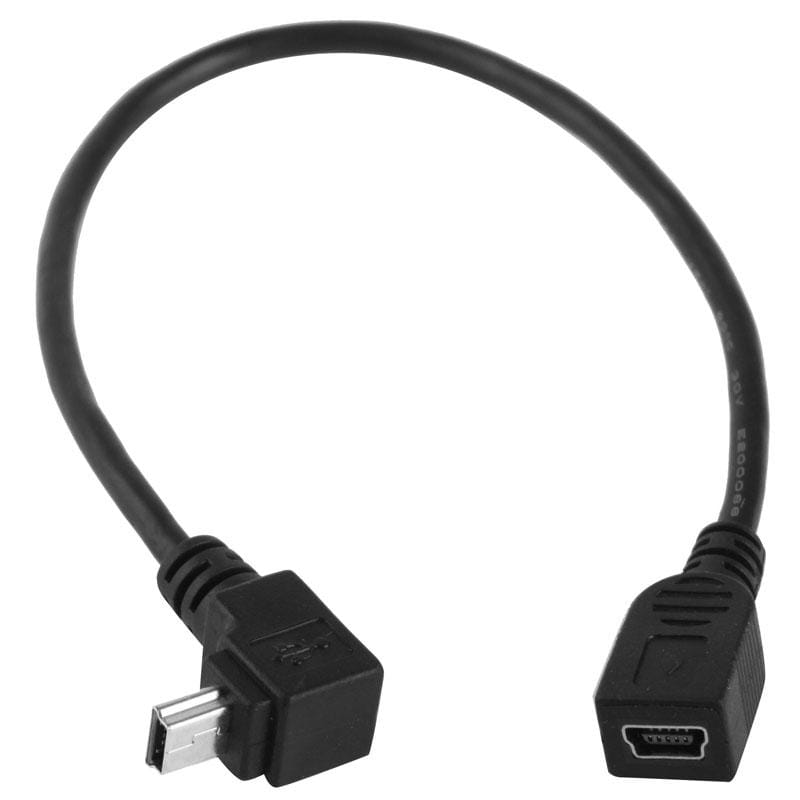 90 Degree Mini USB Male to Mini USB Female Adapter Cable, Length: 25cm (Black)