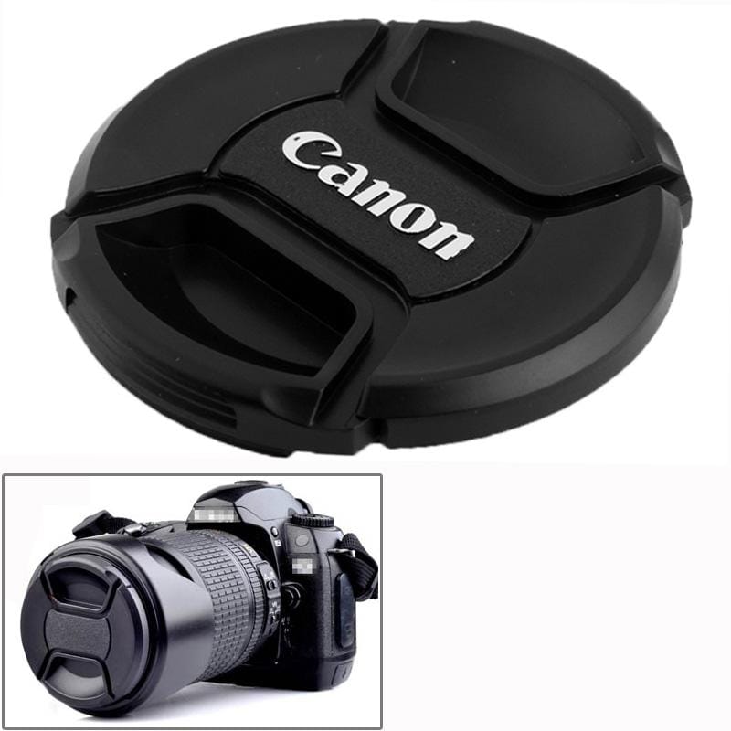 72mm Center Pinch Camera Lens Cap for Canon (Black)