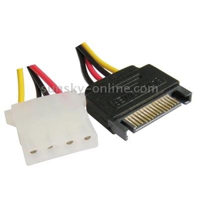 15 Pin IDE Male to 4 Pin SATA Female Molex Power Cable, Length: 15.3CM