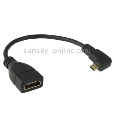 17cm 90 Degree Micro HDMI Right-toward Male to HDMI Female Cable Adapter (Black)