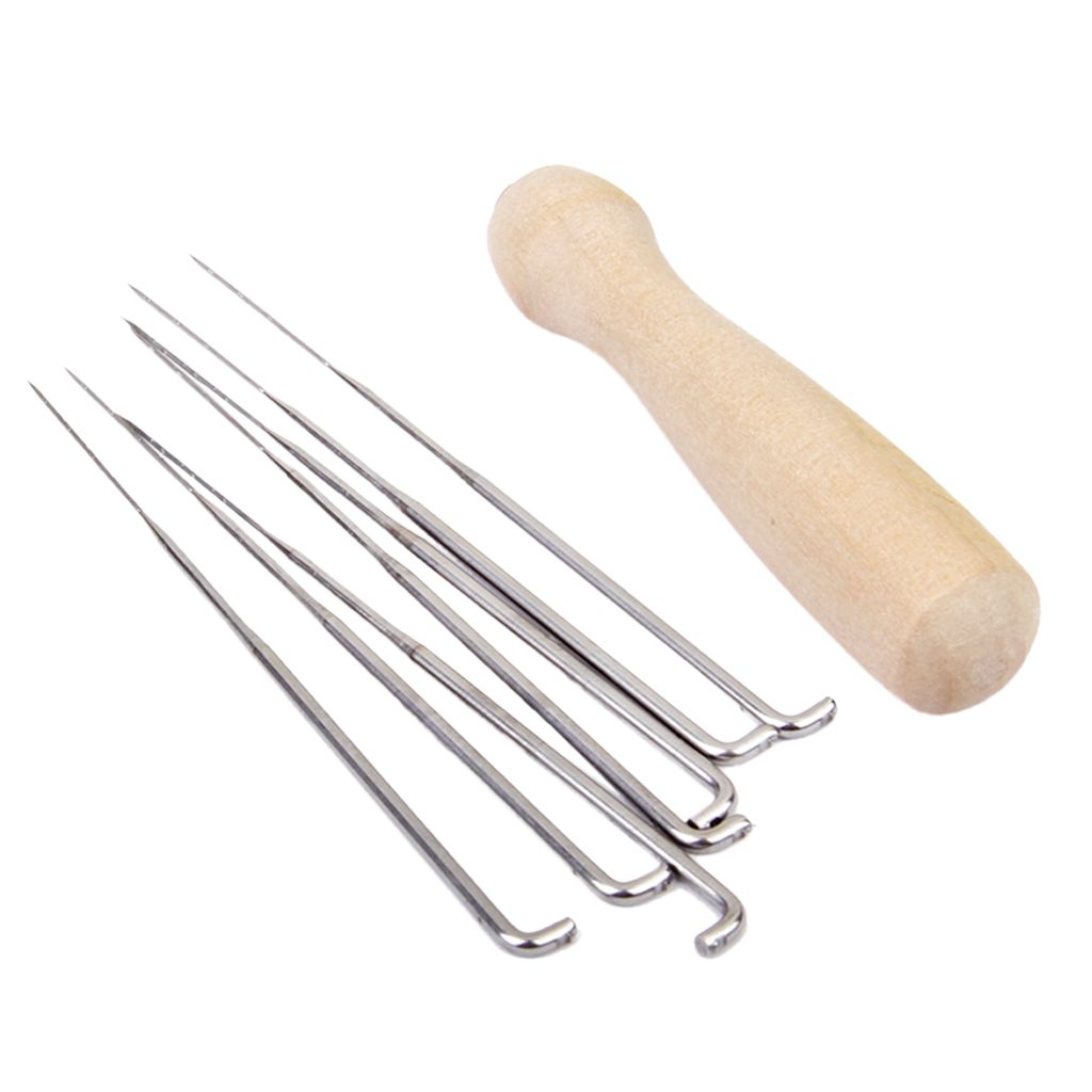 Set 7pcs Felting Needles with Wood Handle Wool Felt Tool Felting Starter Kit