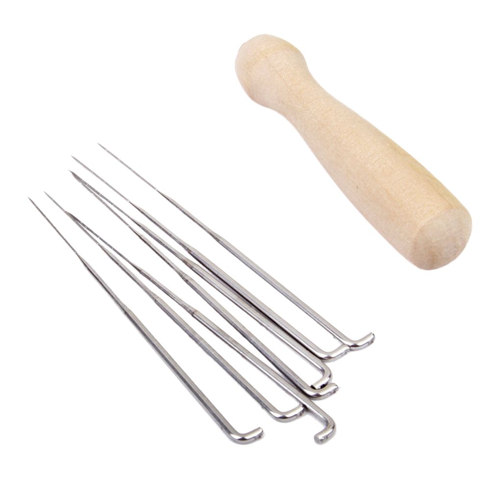 Set 7pcs Felting Needles with Wood Handle Wool Felt Tool Felting Starter Kit