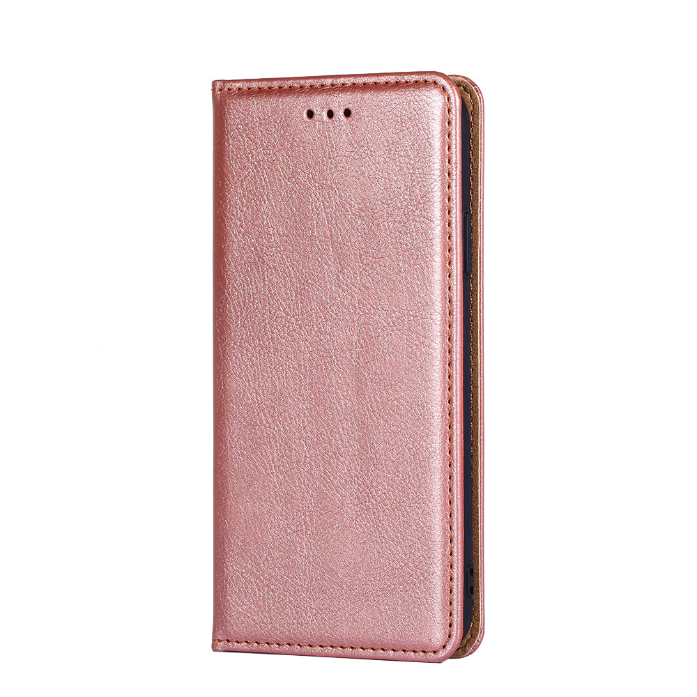 For Samsung Galaxy S20 FE/S20 Fan Edition/S20 FE 5G/S20 Fan Edition 5G/S20 Lite/S20 FE 2022 Plain Magnetic Leather Phone Protective Case - Rose Gold