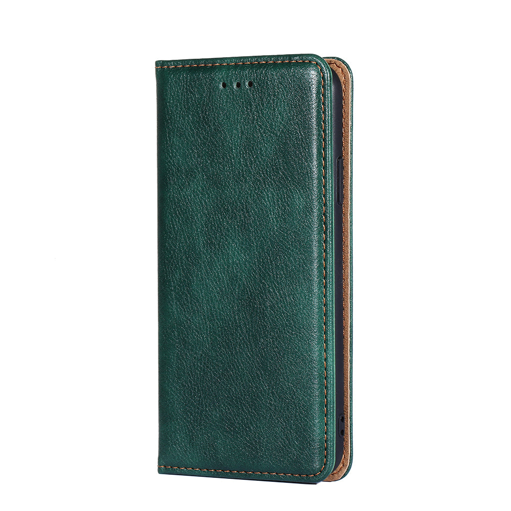 For Samsung Galaxy S20 FE/S20 Fan Edition/S20 FE 5G/S20 Fan Edition 5G/S20 Lite/S20 FE 2022 Plain Magnetic Leather Phone Protective Case - Green