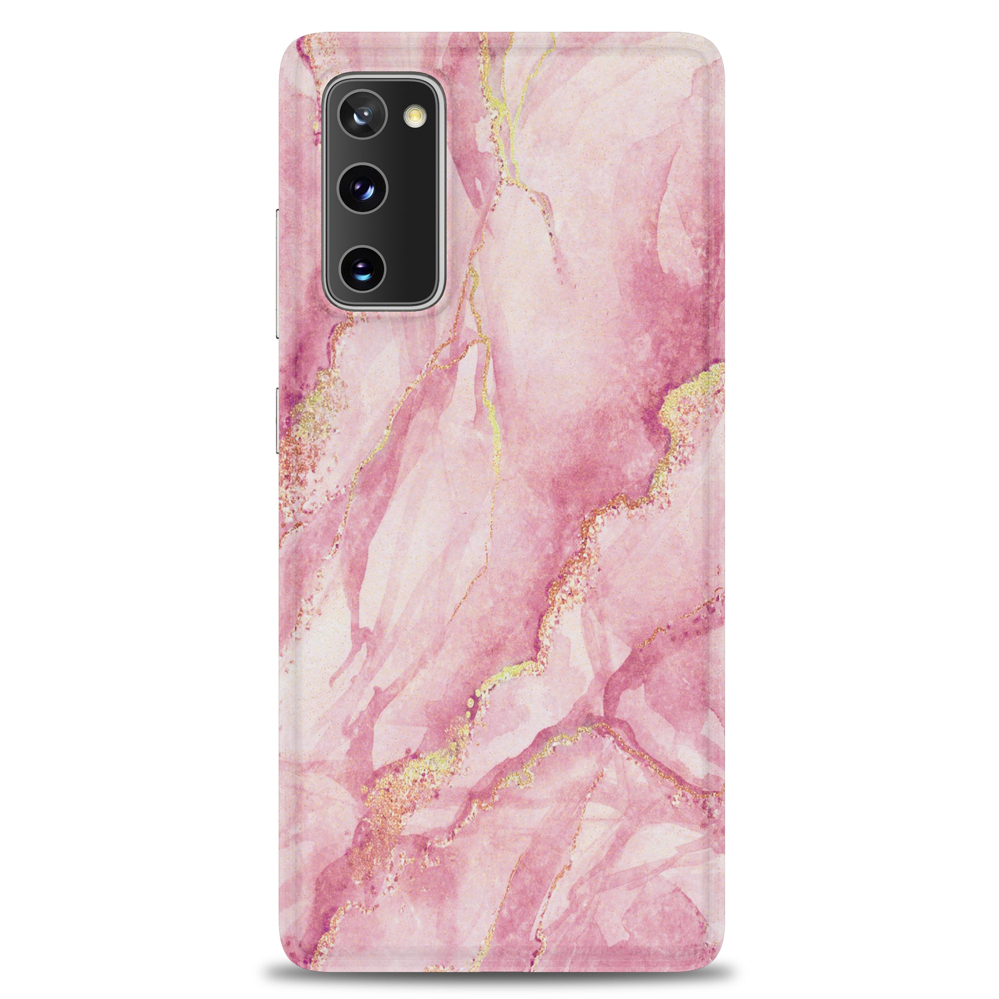 For Samsung Galaxy S20 FE 4G/5G/S20 Lite/S20 FE 2022 Gilding Marble Pattern Printing TPU Phone Cover Shell - Pink