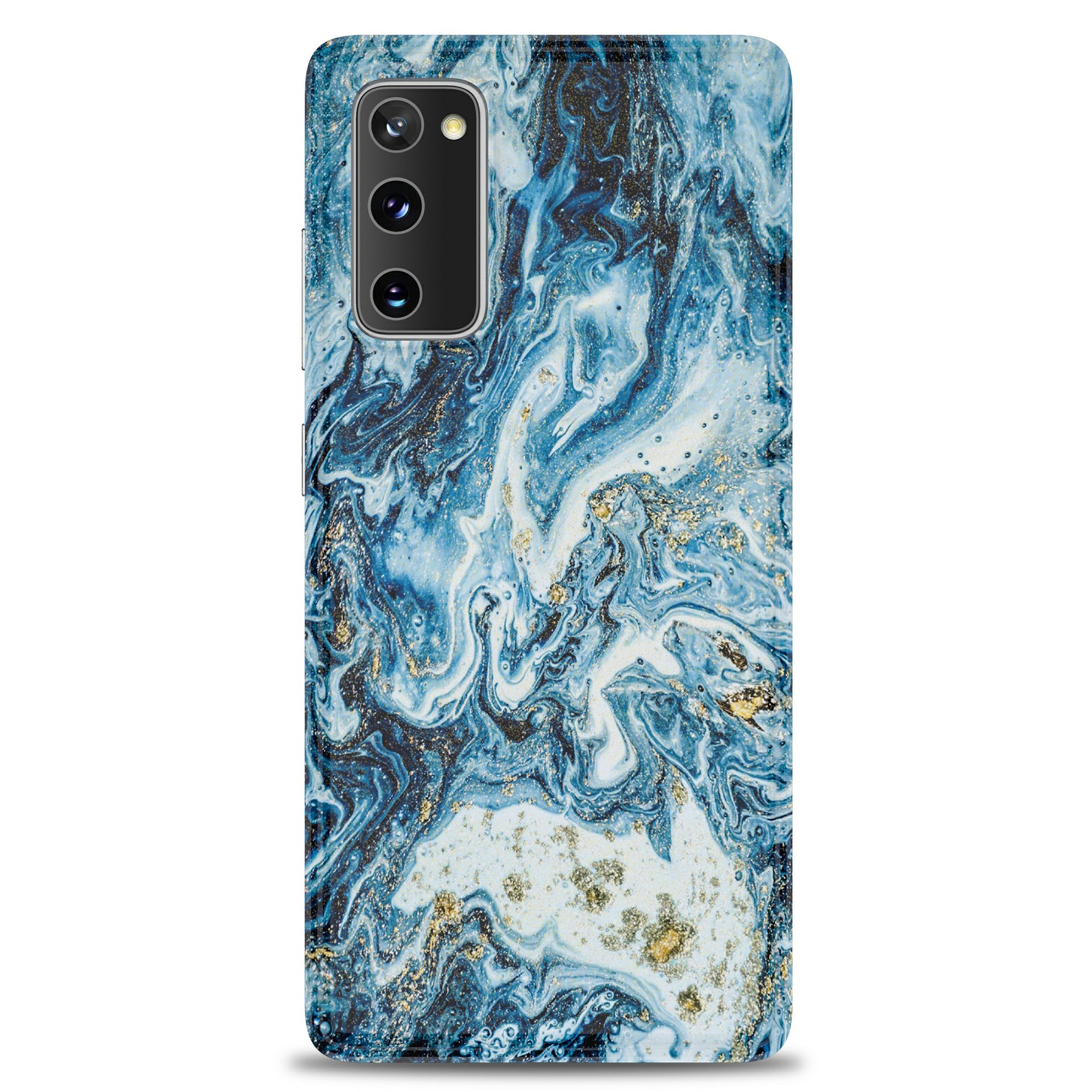 For Samsung Galaxy S20 FE 4G/5G/S20 Lite/S20 FE 2022 Gilding Marble Pattern Printing TPU Phone Cover Shell - Blue