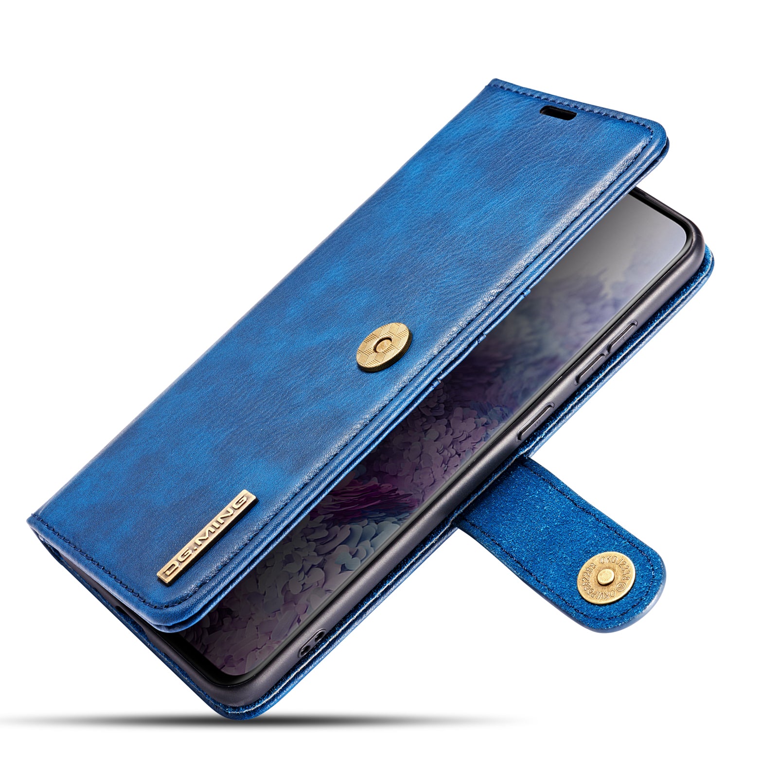 DG.MING For Samsung Galaxy S20 Plus / S20 Plus 5G Wallet Phone Case Detachable 2 in 1 Leather Shell Shockproof Flip Protective Cover - Blue