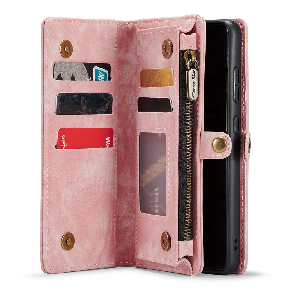 CASEME 008 Series for Samsung Galaxy S20 5G / 4G Multifunctional Detachable Magnetic Absorption Cell Phone Case Anti-scratch Wallet Stand PU Leather Cover - Pink