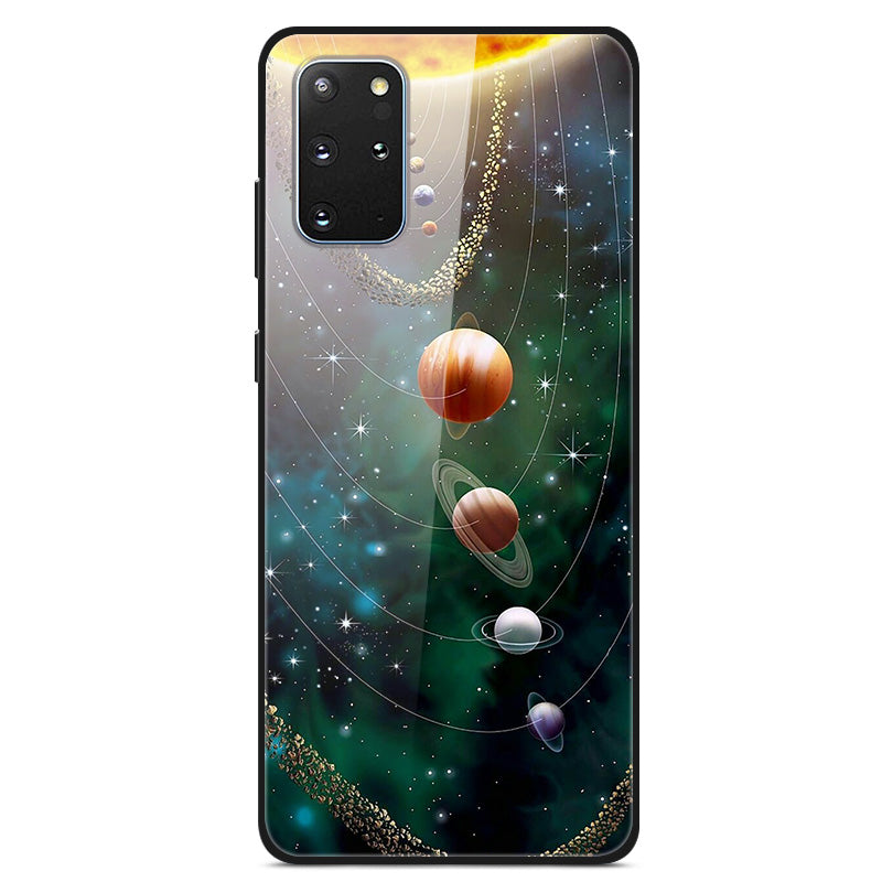 Pattern Printing Glass + TPU + PC Combo Shell Case for Samsung Galaxy S20 Plus/S20 Plus 5G/S20 Plus 5G - Planets