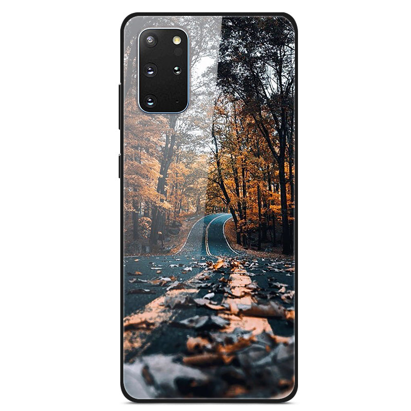 Pattern Printing Glass + TPU + PC Combo Shell Case for Samsung Galaxy S20 Plus/S20 Plus 5G/S20 Plus 5G - Forest Road