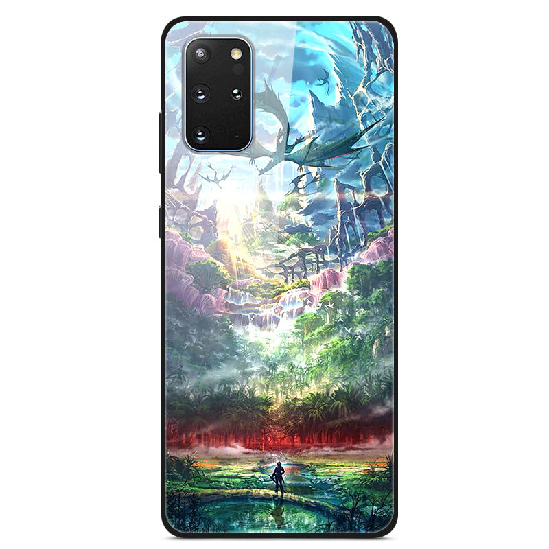 Pattern Printing Glass + TPU + PC Combo Shell Case for Samsung Galaxy S20 Plus/S20 Plus 5G/S20 Plus 5G - Beautiful Scenery