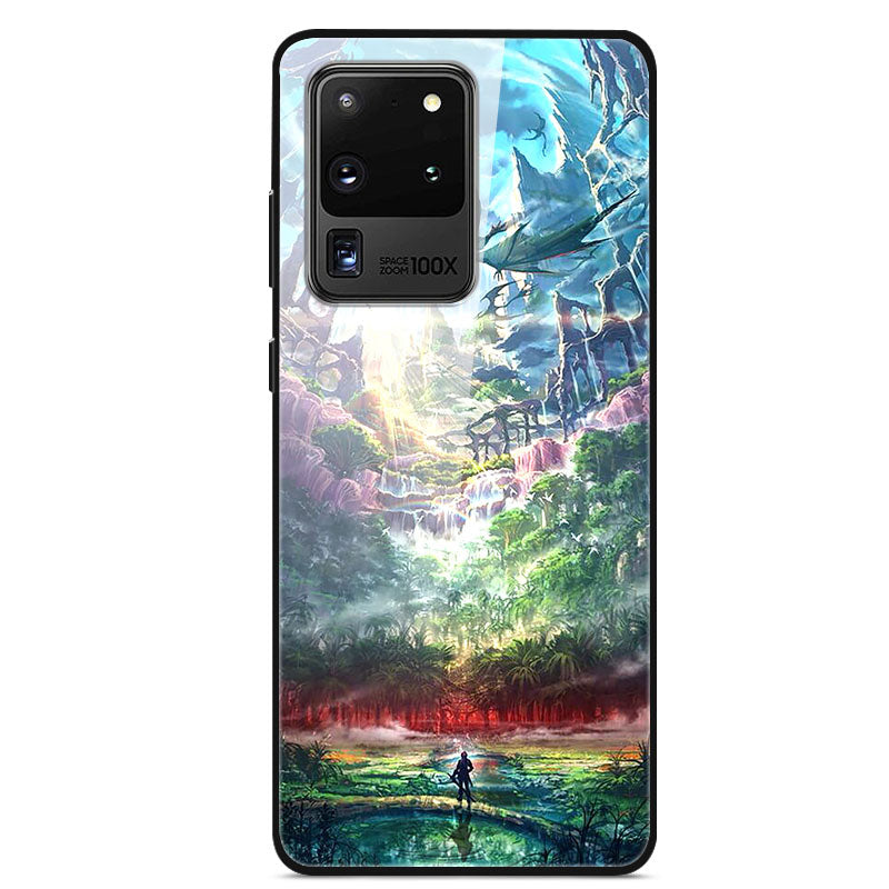 Pattern Printing Glass + TPU + PC Combo Casing Cover for Samsung Galaxy S20 Ultra - Beautiful Scenery