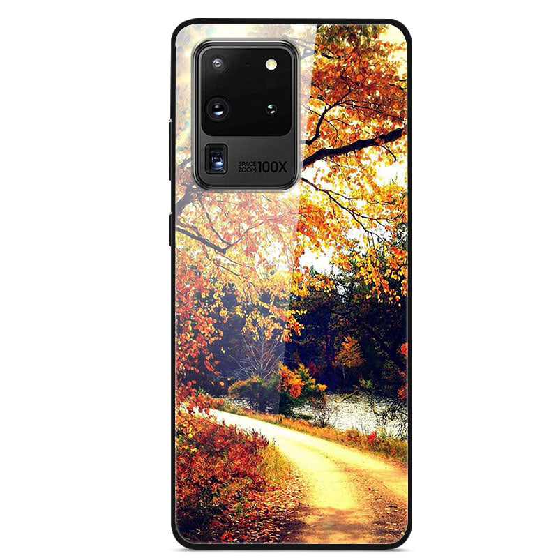 Pattern Printing Glass + PC + TPU Hybrid Case for Samsung Galaxy S20 Ultra - Road