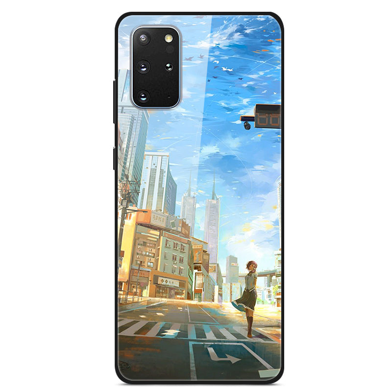 Pattern Printing Tempered Glass + PC + TPU Protector Cover for Samsung Galaxy S20 Plus - Street View