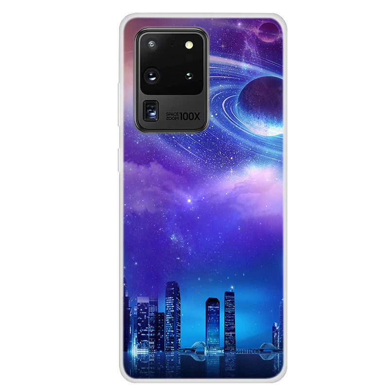 Space Series Pattern TPU Phone Case for Samsung Galaxy S20 Ultra 5G/ S20 Ultra - City Starry Sky