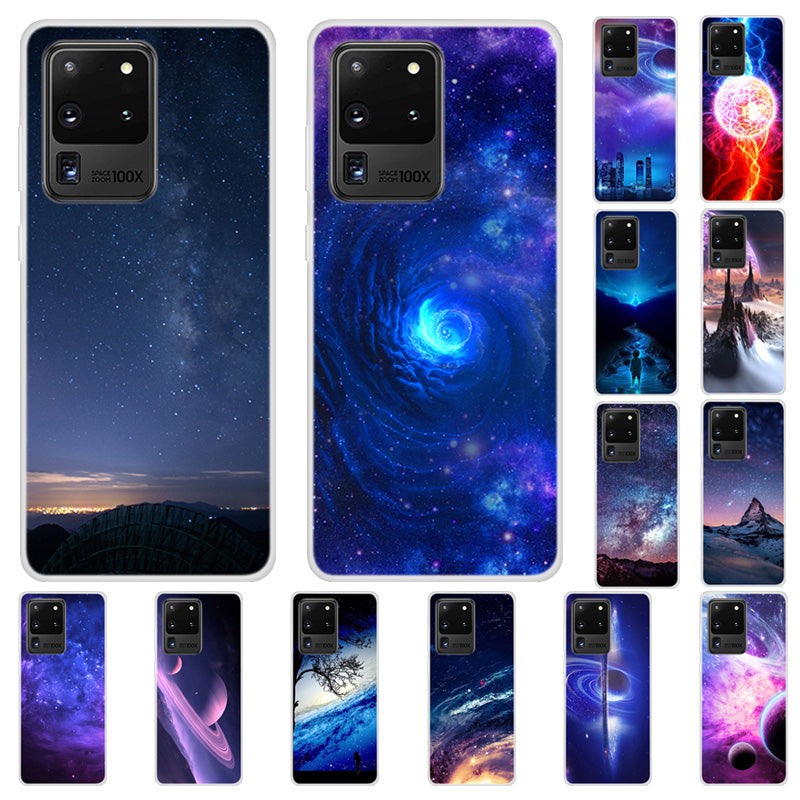 Space Series Pattern TPU Phone Case for Samsung Galaxy S20 Ultra 5G/ S20 Ultra - City Starry Sky