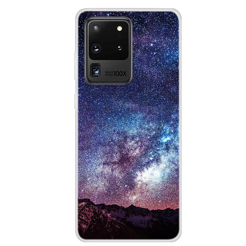 Space Series Pattern TPU Phone Case for Samsung Galaxy S20 Ultra 5G/ S20 Ultra - Gypsophila