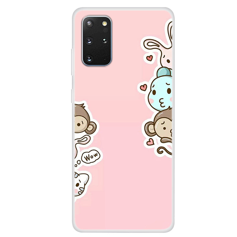 Pattern Printing TPU Phone Case for Samsung Galaxy S20 Plus - Cartoon Animals