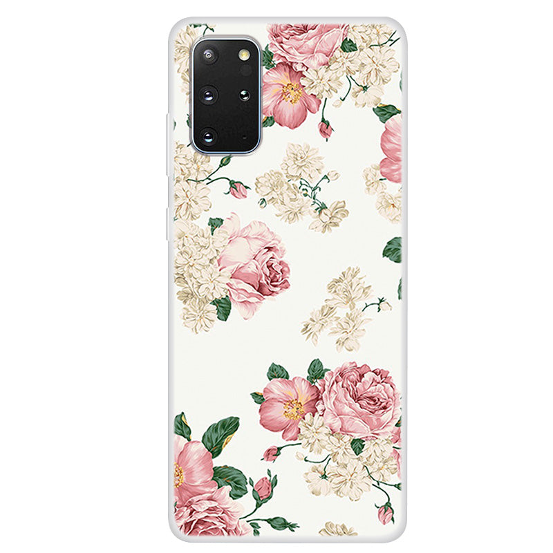 Pattern Printing TPU Phone Case for Samsung Galaxy S20 Plus - Blooming Flowers