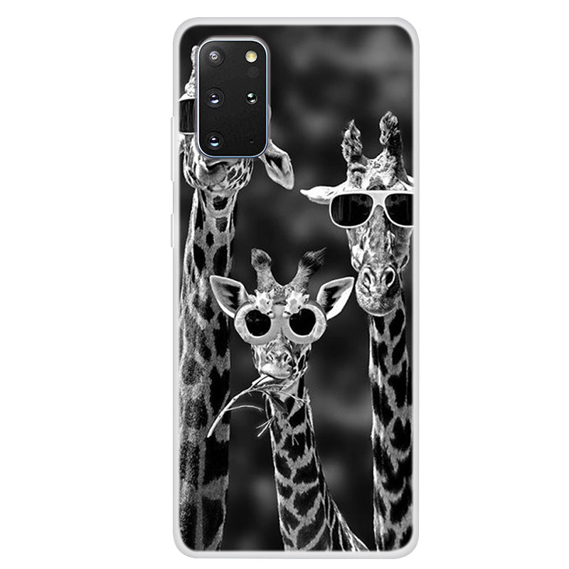 Pattern Printing TPU Phone Case for Samsung Galaxy S20 Plus - Giraffe