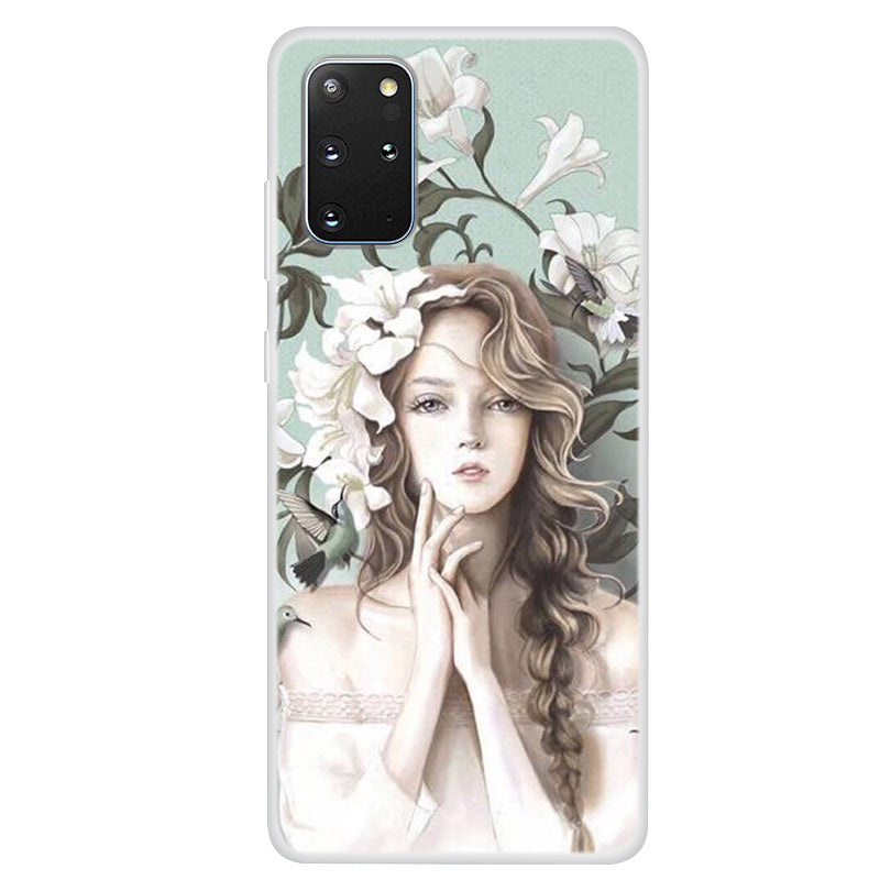 Pattern Printing TPU Phone Case for Samsung Galaxy S20 Plus - Pretty Girl