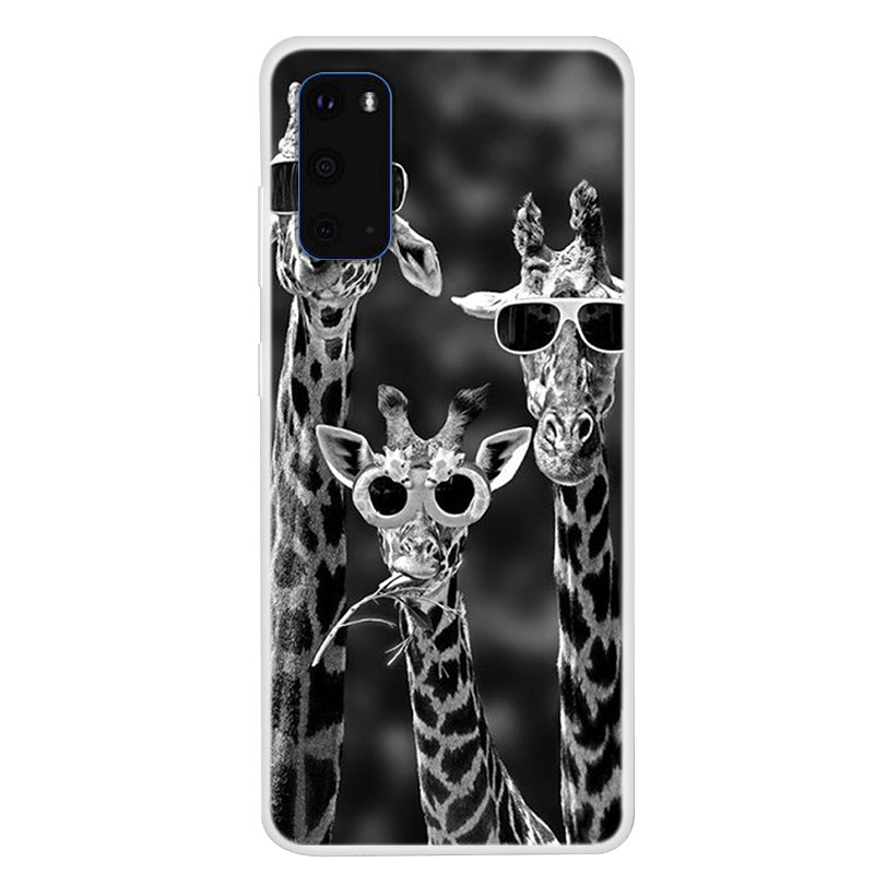 Pattern Printing Soft TPU Shell for Samsung Galaxy S20 4G/S20 5G - Giraffe