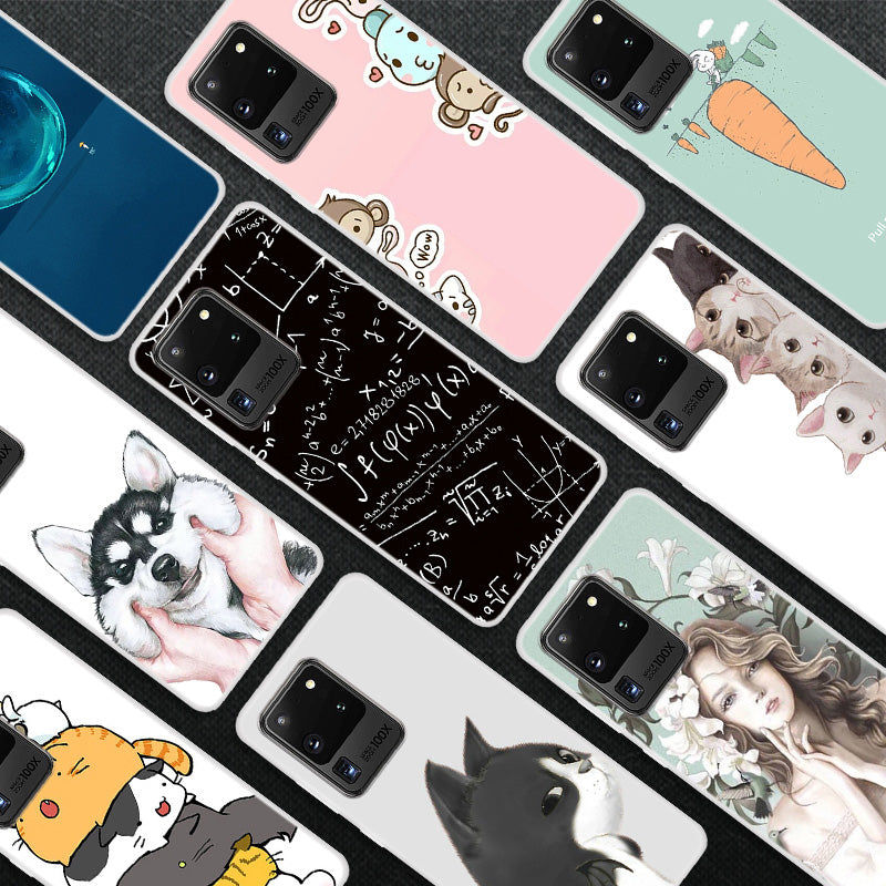 Pattern Printing TPU Phone Soft Case for Samsung Galaxy S20 Ultra - Cartoon Animals