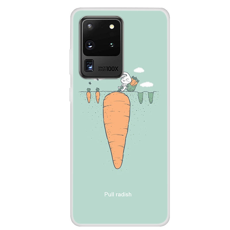 Pattern Printing TPU Phone Soft Case for Samsung Galaxy S20 Ultra - Carrot