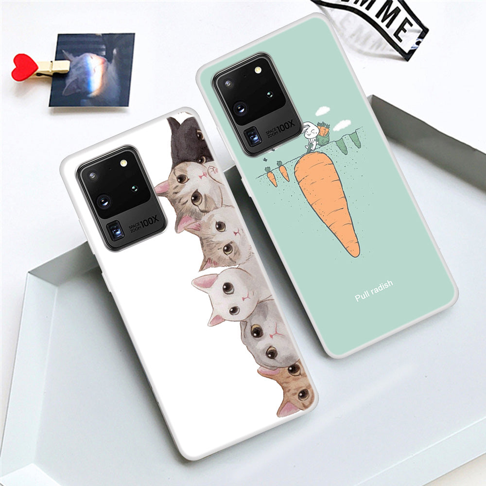 Pattern Printing TPU Phone Soft Case for Samsung Galaxy S20 Ultra - Carrot