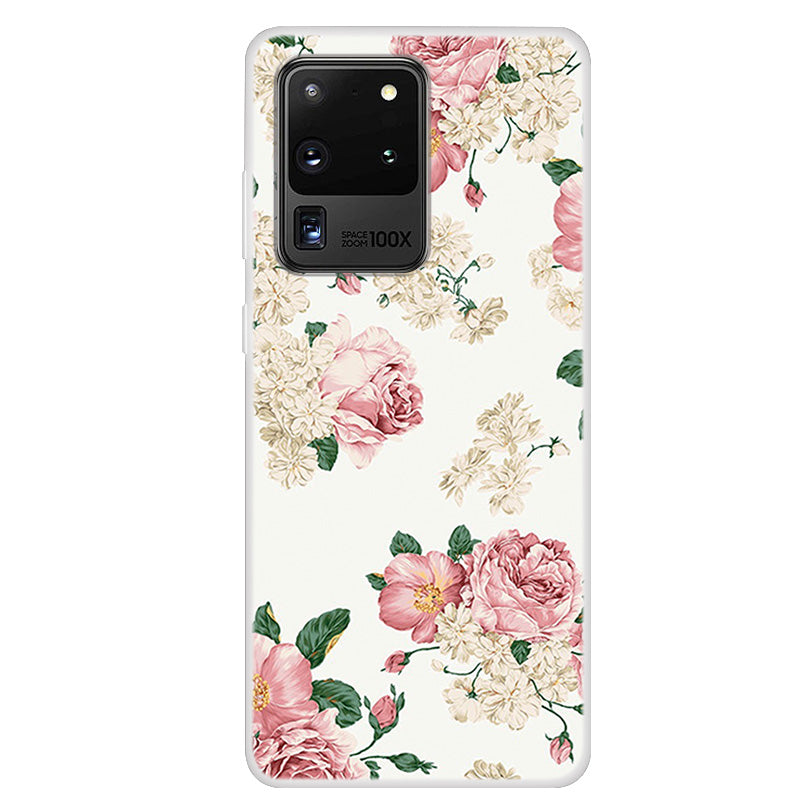 Pattern Printing TPU Phone Soft Case for Samsung Galaxy S20 Ultra - Blooming Flowers