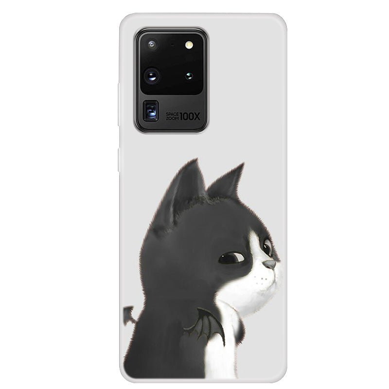 Pattern Printing TPU Phone Soft Case for Samsung Galaxy S20 Ultra - Arrogant Cat