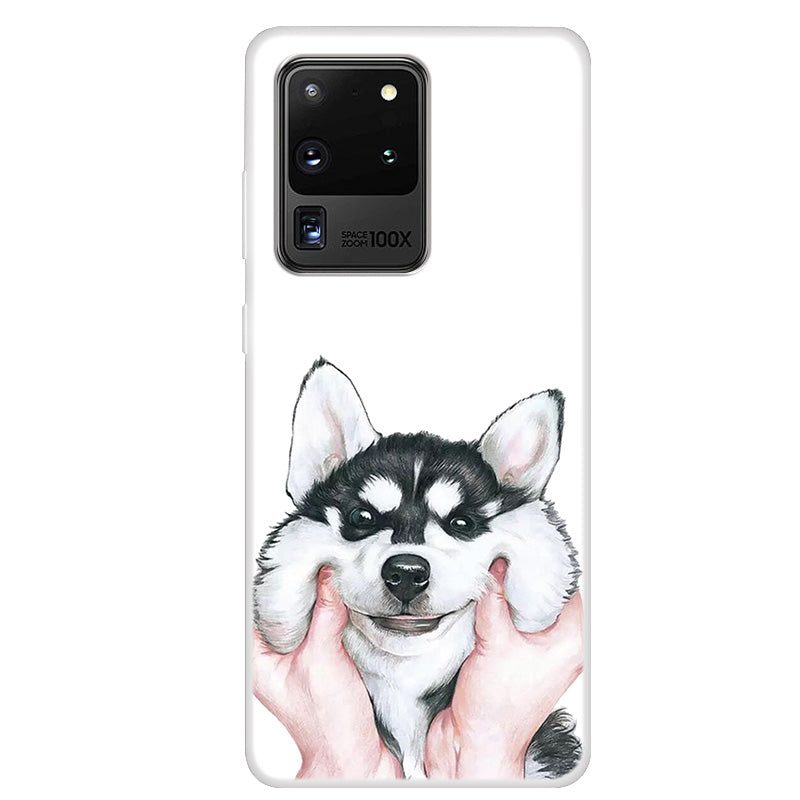 Pattern Printing TPU Phone Soft Case for Samsung Galaxy S20 Ultra - Husky