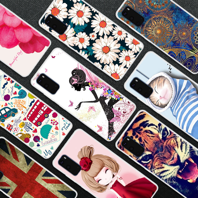 Pattern Printing Soft TPU Phone Casing for Samsung Galaxy S20 4G/S20 5G - Flowers