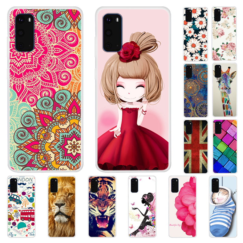 Pattern Printing Soft TPU Phone Casing for Samsung Galaxy S20 4G/S20 5G - Flowers