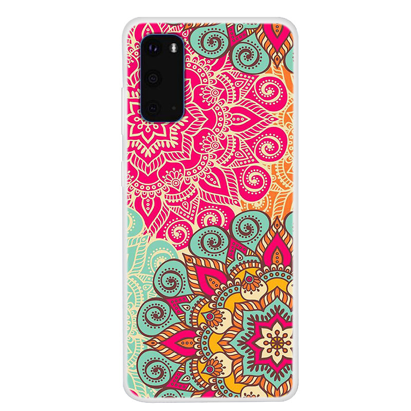 Pattern Printing Soft TPU Phone Casing for Samsung Galaxy S20 4G/S20 5G - Mandala Flowers