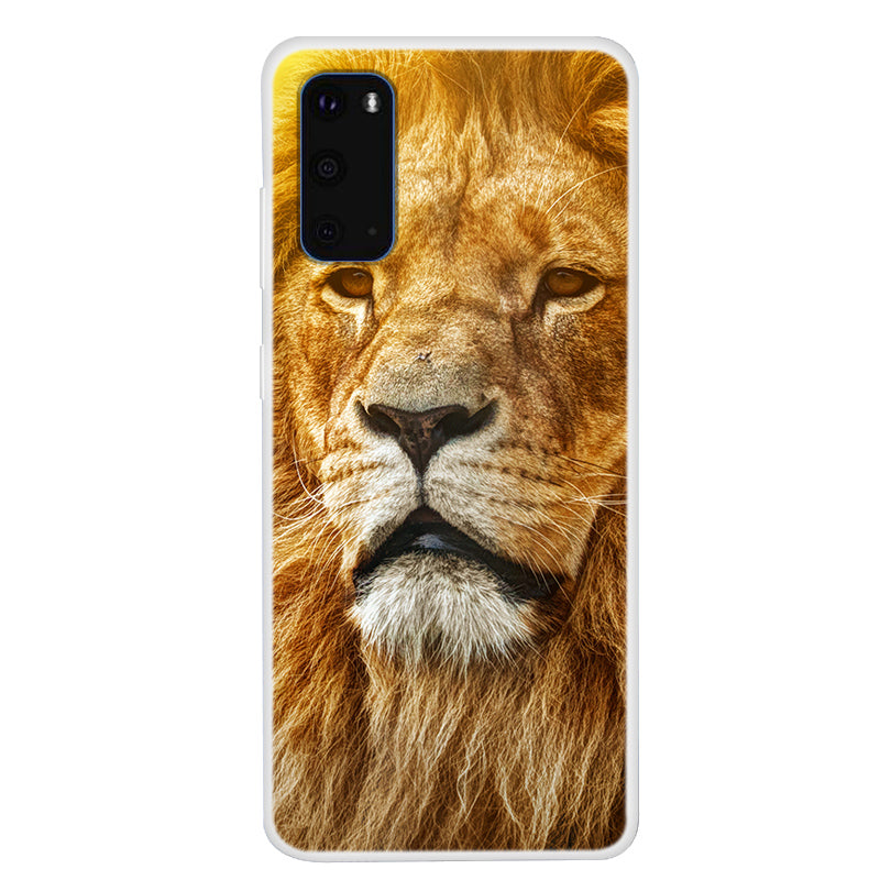 Pattern Printing Soft TPU Phone Casing for Samsung Galaxy S20 4G/S20 5G - Lion