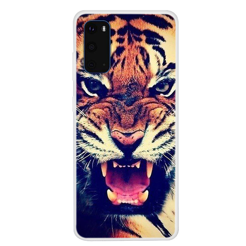 Pattern Printing Soft TPU Phone Casing for Samsung Galaxy S20 4G/S20 5G - Tiger