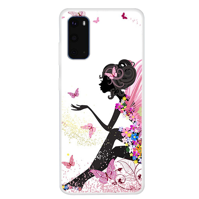 Pattern Printing Soft TPU Phone Casing for Samsung Galaxy S20 4G/S20 5G - Butterfly Girl